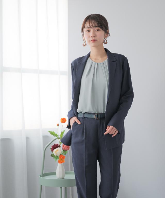 セットアップスーツ レディース 夏 洗える ビジネススーツ パンツスーツ レディーススーツ 春夏 薄手 背抜き １つボタン テーラードジャケット オフィスカジュアル ビジネスジャケット 上下セット 大きいサイズ 3L/4L/5L/6L ブラック 黒 ブルー 青 30代 40代 50代