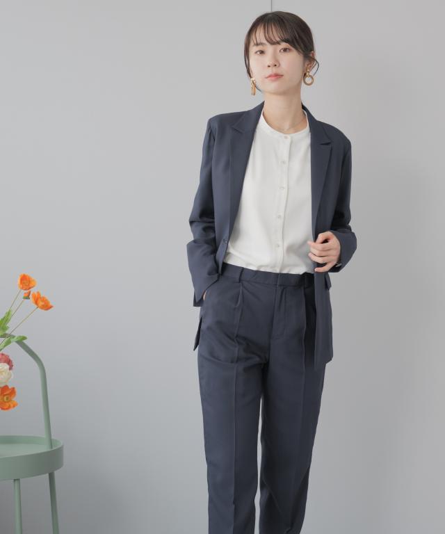 セットアップスーツ レディース 夏 洗える ビジネススーツ パンツスーツ レディーススーツ 春夏 薄手 背抜き １つボタン テーラードジャケット オフィスカジュアル ビジネスジャケット 上下セット 大きいサイズ 3L/4L/5L/6L ブラック 黒 ブルー 青 30代 40代 50代