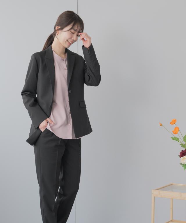 セットアップスーツ レディース 夏 洗える ビジネススーツ パンツスーツ レディーススーツ 春夏 薄手 背抜き １つボタン テーラードジャケット オフィスカジュアル ビジネスジャケット 上下セット 大きいサイズ 3L/4L/5L/6L ブラック 黒 ブルー 青 30代 40代 50代