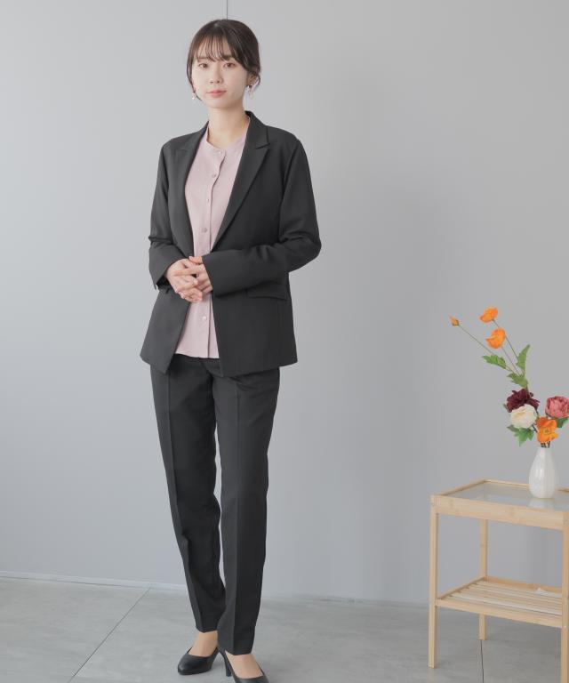 セットアップスーツ レディース 夏 洗える ビジネススーツ パンツスーツ レディーススーツ 春夏 薄手 背抜き １つボタン テーラードジャケット オフィスカジュアル ビジネスジャケット 上下セット 大きいサイズ 3L/4L/5L/6L ブラック 黒 ブルー 青 30代 40代 50代