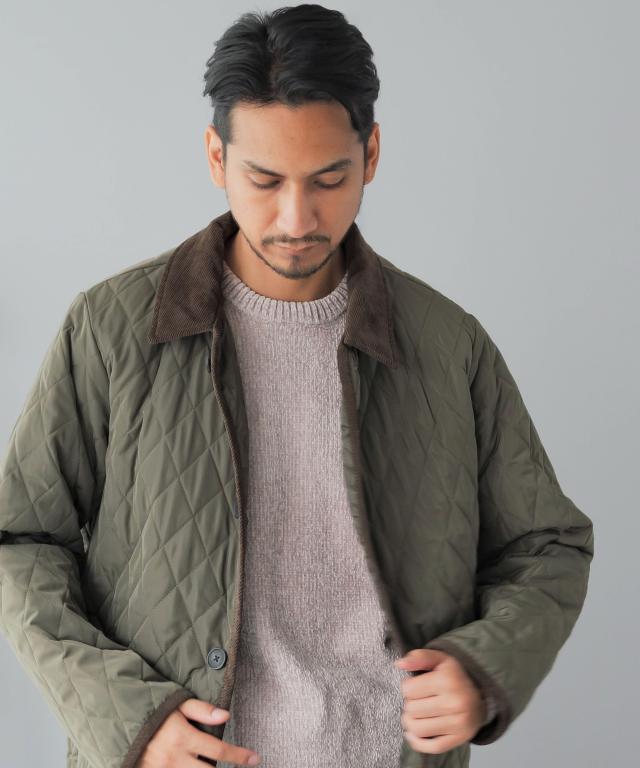 ステンカラーコート メンズ ビジネス キルティング 洗える ハーフ