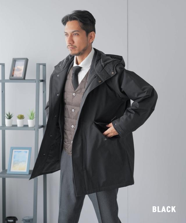 ハーフコート メンズ ビジネス モッズコート 中綿 撥水 防風 メンズコート 20代 30代 40代 50代 春 秋 冬 軽量 軽い あったか_6