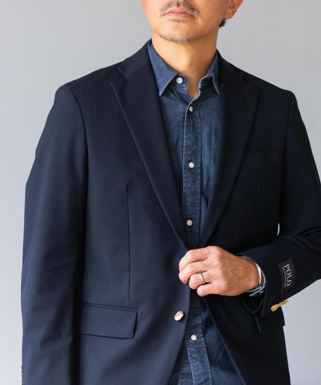 紺ブレザー メンズ ストレッチ ジャケット 金ボタン 秋 春 オールシーズン 背抜き ブレザー ビジネス カジュアル ゴルフ 仕事着 POLO BSC ポロ ブランド アウター テーラードジャケット 紺 ネイビー ゴールドボタン A体 AB体 BB体 S M L LL 3L_4