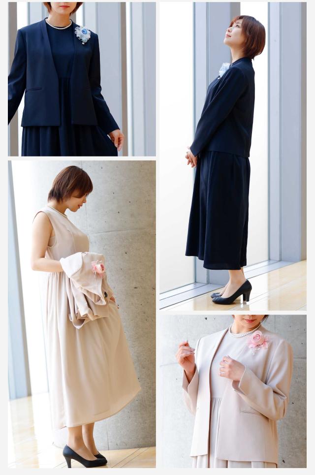 卒業式 スーツ 母 40代 ワンピース 体型カバー ジャケット 2点セット