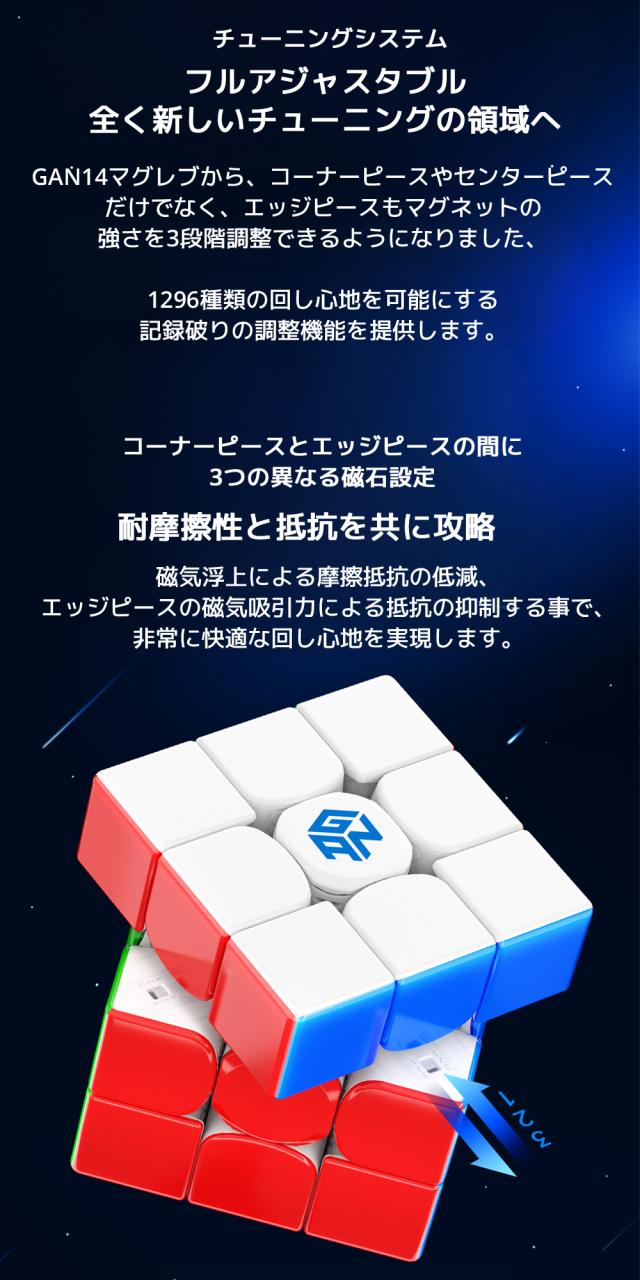 【3か月保証】GAN14 Maglev Pro UVコート ガン 14 マグレブ プロ  ガンキューブ 3x3 スピード キューブ マグネット 磁石 内蔵 ステッカーレス フロステッド フロスト UVコート ルービックキューブ 競技用 公式 おすすめ ガン14 GAN14_5