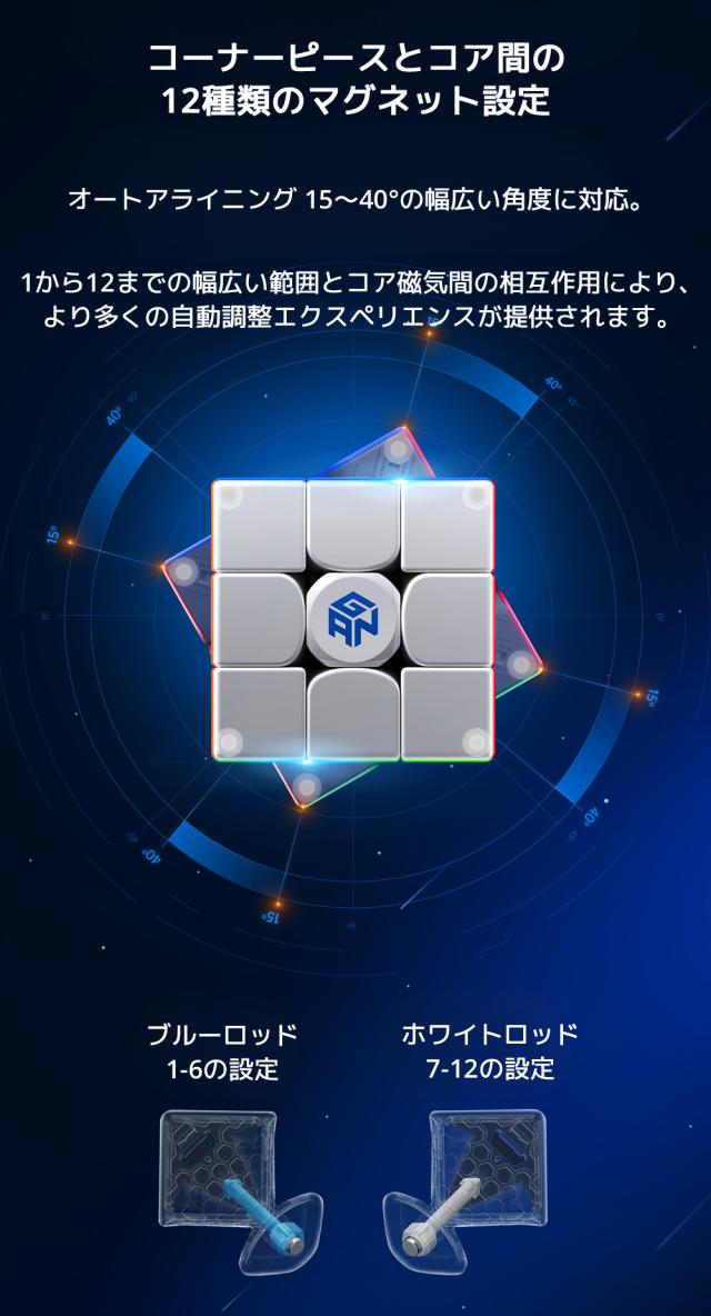 【3か月保証】GAN14 Maglev Pro UVコート ガン 14 マグレブ プロ  ガンキューブ 3x3 スピード キューブ マグネット 磁石 内蔵 ステッカーレス フロステッド フロスト UVコート ルービックキューブ 競技用 公式 おすすめ ガン14 GAN14_6