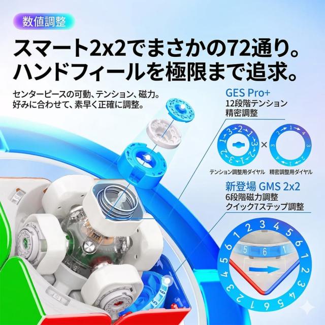 【安心の3ヵ月保証】 GANCUBE GAN251 ui UV 2x2 スマートキューブ スピードキューブ アプリ連動 磁石搭載 ガンキューブ 競技用 スマホ対戦 立体パズル 知育玩具 脳トレ おもちゃ 子供 大人 プレゼント ギフト 誕生日 正規品 送料無料_6