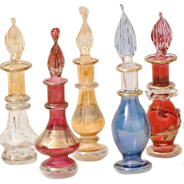 エジプトガラス 香水瓶 5本セット 高さ 9cm CraftsOfEgypt