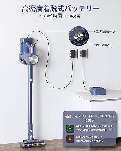 掃除機 コードレス【2024技術革新版先行発売! 38kpa強力吸引 Amazon | 掃除機 コードレス【 2024新デザイン&38kpa超強力