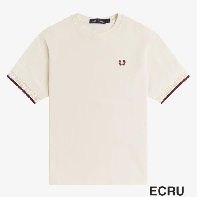 【FRED PERRY/フレッドペリー】メンズ Mesh Cuff Pique T-Shirt(メッシュカフピケTシャツ)・G2167