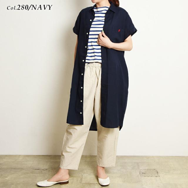 Gymphlex ジムフレックス リネン ドレスシャツ シャツワンピース