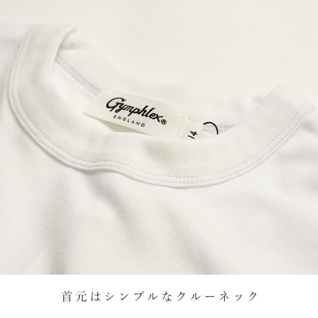 2025春夏新作 ジムフレックス Gymphlex クルーネック スリーブレス プルオーバー ワンピース カットソー 刺繍 ロゴ レディース 無地 フレンチスリーブ ショートスリーブ 半袖 人気 GY-C0325FLK