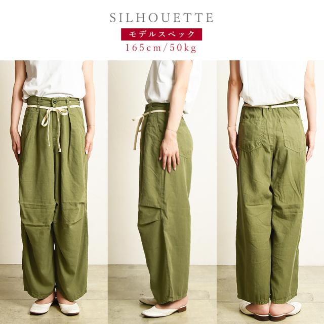 サムシング SOMETHING BALLOON WIDE リネンカーブパンツ バルーンワイド ワイドパンツ リネン パンツ レディース 女性 婦人 イージーパンツ SNG745 サムシング SOMETHING BALLOON WIDE リネンカーブパンツ バルーン