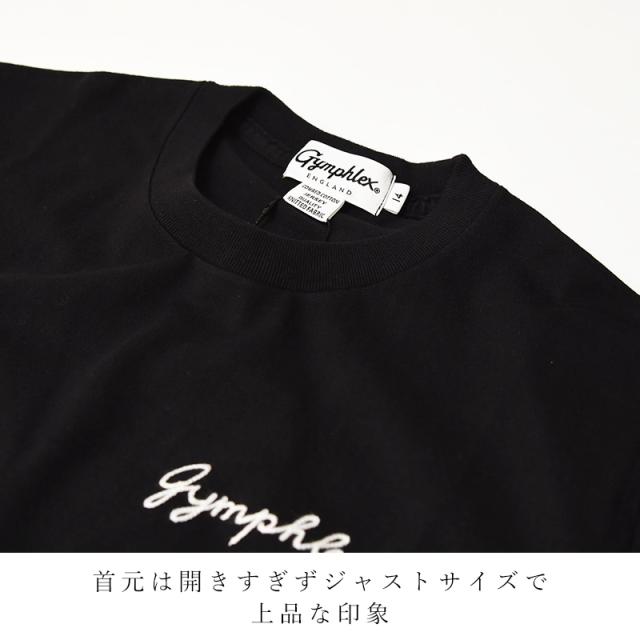 セール10%OFF Gymphlex ジムフレックス 折り返し袖 刺繍 ロゴ 半袖 Tシャツ メンズ 無地 ロールアップ カットソー 人気 J-1155CH GYMPHLEX セール10%OFF Gymphlex ジムフレックス 折り返し袖