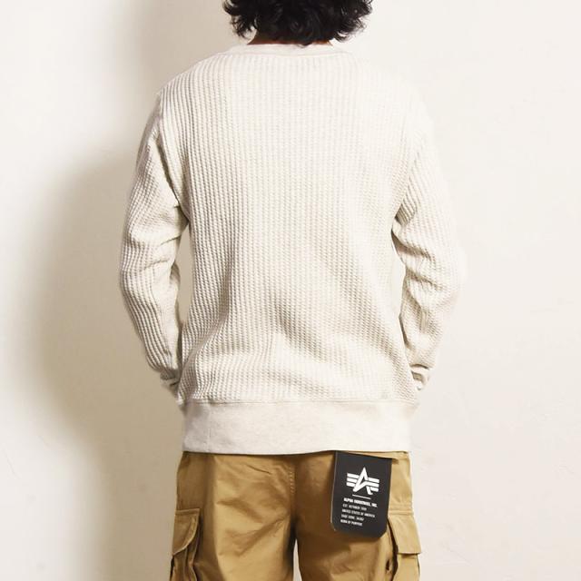 ジェーイーモーガン J.E.MORGAN ビッグワッフル ワッフル 無地 クルーネック カットソー 長袖 ロンT スウェット メンズ サーマル 厚手 カジュアル jemorgan JB001-52C