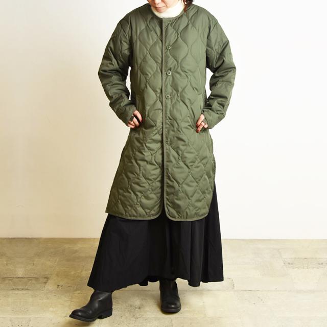 TAION タイオン ミリタリー ダウンコート クルーネック スナップボタン