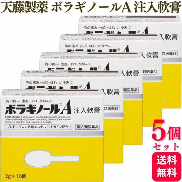 指定第2類医薬品 5個セット ボラギノールA 注入軟膏 2g×10個 痔の薬