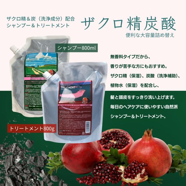 選べる5個セット サニープレイス ザクロ精炭酸 シャンプー トリートメント レフィル 800ml 詰替え ザクロー精炭酸 SUNNY PLACE 詰替え用_1