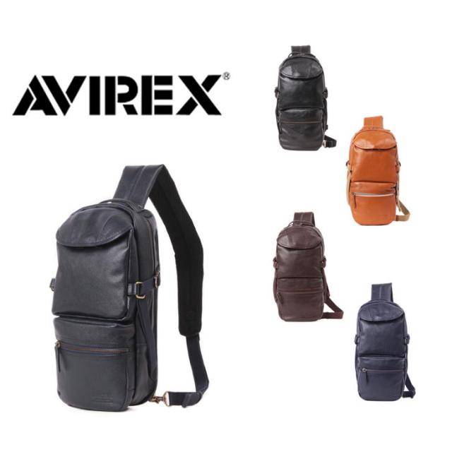 【ポイント10倍】AVIREX アビレックス Bulto（ブルト）シリーズ AVX5611 ボディバッグ ワンショルダーバッグ 斜めがけバッグ ミリタリー マニッシュ　鞄 ユニセックス アウトドア  革 牛革 マジックテープ タウン プレゼント おしゃれ 人気