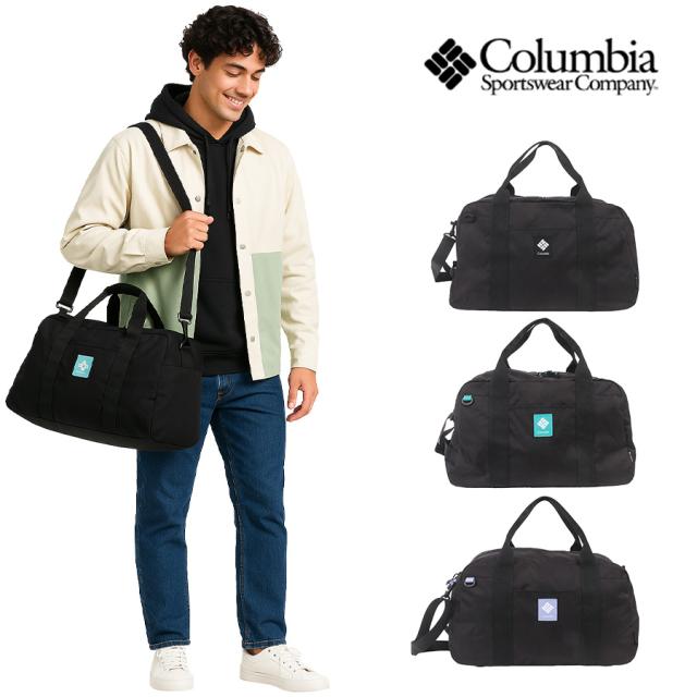 Columbia コロンビア ボストンバッグ PU8652 THUNDER BRIDGE DUFFEL BAG ダッフルバッグ ショルダー 手持ち 2Way 斜め掛け ブラック パープル グリーン オムニシールド 撥水 普段使い アウトドア 公園 キャンプ 買い物 タウンユース 学生 大人 プレゼント 男性 女性