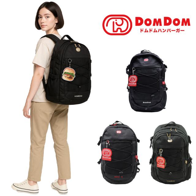 【ポイント10倍】DOMDOM　DAYPACK-A　DM001　ドムドム　デイパック　バックパック　リュックサック　普段使い　アウトドア　旅行　通勤　通学　学生　おしゃれ　可愛い　二層式　どむぞう　ドムドムバーガー　ノベルティ　正規品