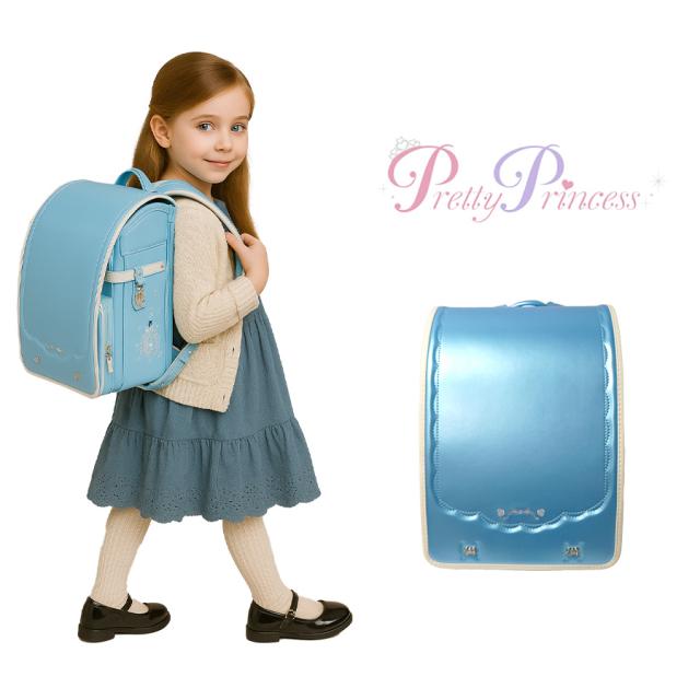 【Pretty Princess】11029 ランドセル かわいい A4ファイル対応 ウィング背カン サックス ワンタッチロック プリティプリンセス Dカン 刺繍 反射 新入学 小学生 1年生 入学祝い ギフト プレゼント 孫 子供 女の子