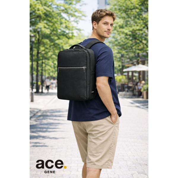 ace.GENE リュック 大容量 ガジェタブルCB2 ビジネスリュック 15-20L リュックサック 通勤 普段使い 男女兼用 ユニセックス ギフト プレゼント ブラック 20024_3