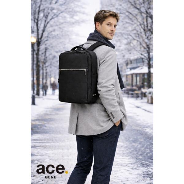 ace.GENE リュック 大容量 ガジェタブルCB2 ビジネスリュック 15-20L リュックサック 通勤 普段使い 男女兼用 ユニセックス ギフト プレゼント ブラック 20024_5