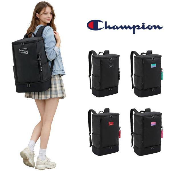Champion リュック 大容量 ウイチタ スクエアリュック 35L リュックサック 通勤 通学 普段使い 男女兼用 メンズ レディース ギフト プレゼント ブラック 65455