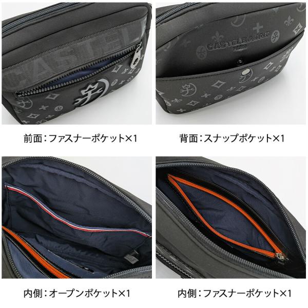 CASTELBAJAC 060151 ウェット ショルダーバッグ 斜め掛け 斜め掛けバッグ かばん 縦型 コンパクト 普段使い ユニセックス メンズ プレゼント ギフト ブラック_4