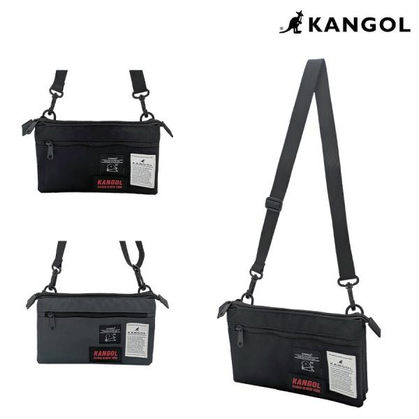 【クリックポスト/時間指定不可】【KANGOL】250-3503 サコッシュ 斜め掛け かばん 使いやすい 普段使い コンパクト ユニセックス プレゼント ギフト ブラック