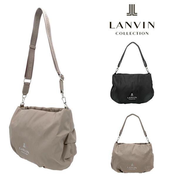 LANVIN プリエ 2wayショルダーバッグ 斜め掛け 斜め掛けバッグ 普段使い 使いやすい シンプル レディース 母の日 敬老の日 ギフト プレゼント ブラック 61-6031