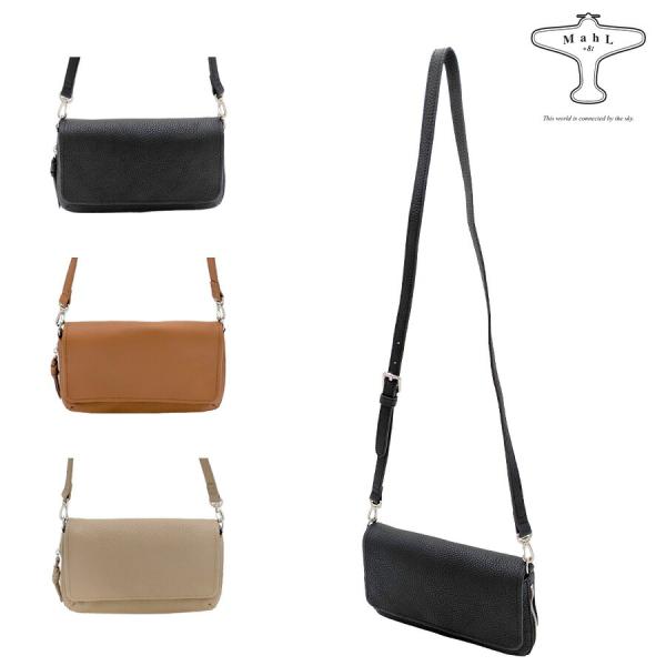 Mahl+81 7m4-1174 ミニショルダーバッグ 斜め掛け かばん カバン 鞄 バッグ 普段使い 使いやすい 牛革 レザー レディース プレゼント ギフト ブラック 母の日
