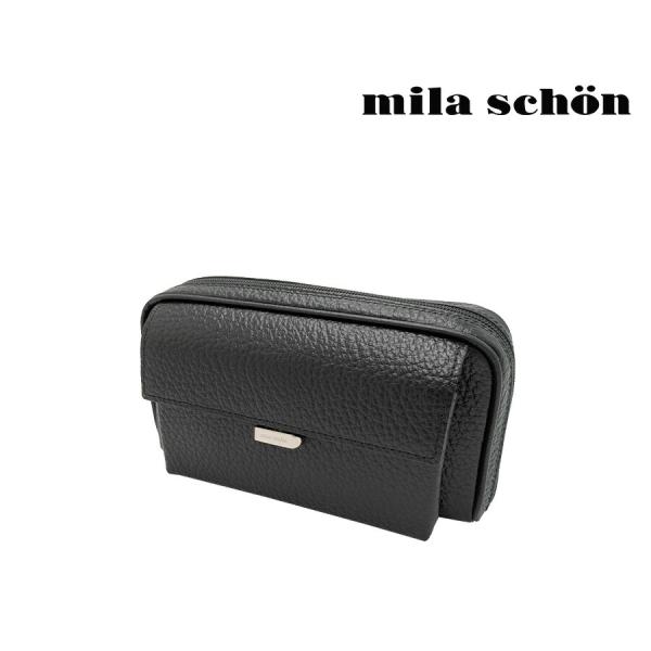 【mila schon】197214 ミラショーン ネロ クラッチバッグ セカンドバッグ 日本製 レザー 牛革 使いやすい コンパクト メンズ プレゼント ギフト ブラック