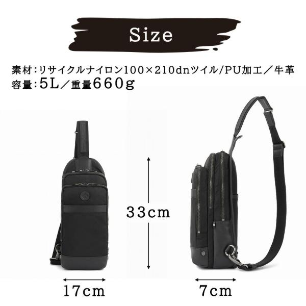 Orobianco 92959 ソロペルテ ボディバッグ ワンショルダーバッグ 斜め掛け かばん 普段使い おしゃれ ブランド メンズ プレゼント ギフト ブラック_10