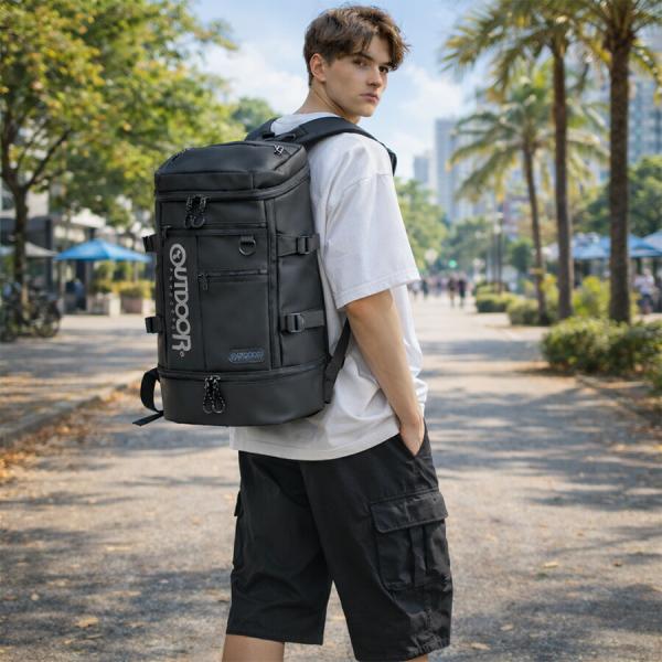 outdoorproducts リュック 大容量 PU 2層ボックスリュック 32L リュックサック バックパック 通学 通勤 普段使い 男女兼用 ギフト プレゼント ブラック oda111_3