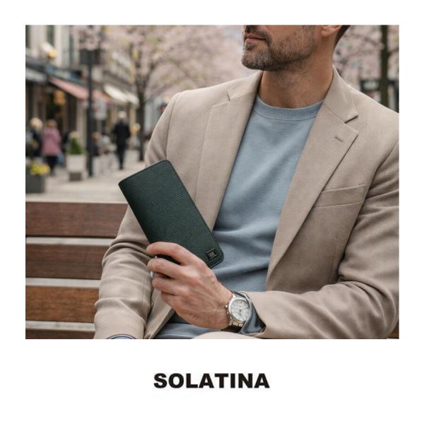 SOLATINA パスケース付き 長財布 ウォレット 財布 さいふ サイフ 牛革 本革 レザー 高級 おしゃれ シンプル メンズ ギフト プレゼント ブラック sw-39600_1