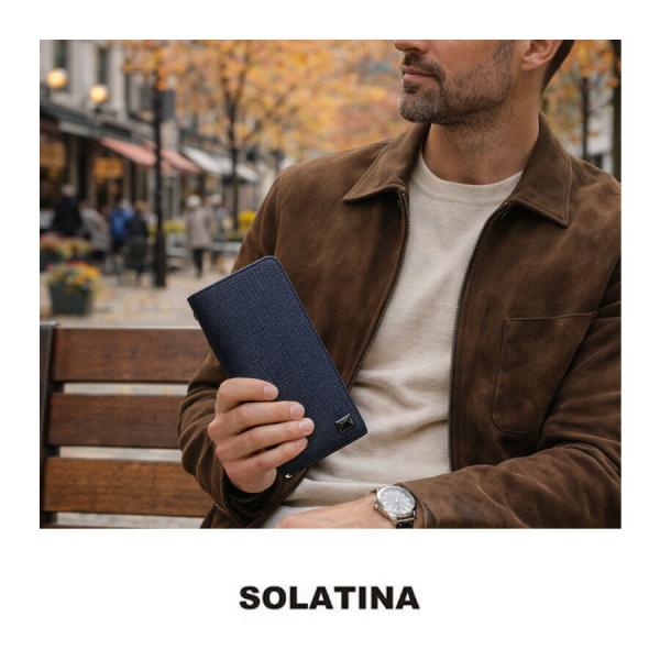 SOLATINA パスケース付き 長財布 ウォレット 財布 さいふ サイフ 牛革 本革 レザー 高級 おしゃれ シンプル メンズ ギフト プレゼント ブラック sw-39600_3