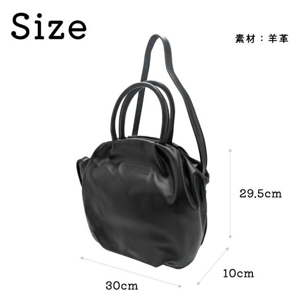 tsumorichisatoCARRY ラムギャザー 2wayバッグ 手持ち ショルダー 斜め掛け かばん カバン バック 羊革 レディース 母の日 ギフト プレゼント ブラック 53578_9