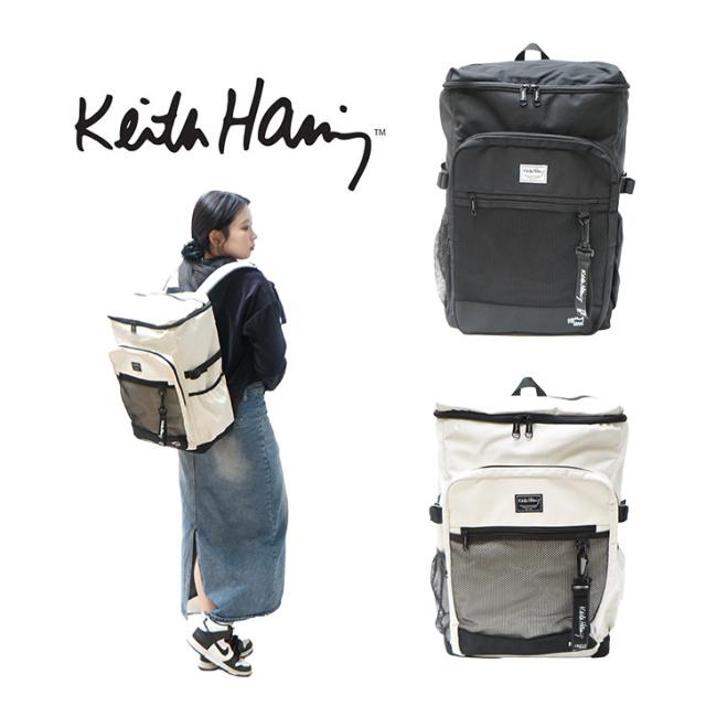 【Keith Haring】リュック 大容量 スクエアバックパック40L キースヘリング  リュック 鞄 かばん カバン  使いやすい かわいい ストリート 通学 学生  KeithHaring 普段使い 大容量