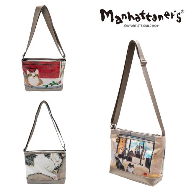 【Manhattaner's】 マンハッタナーズ ラッキー ショルダーバッグ 斜め掛け 71-2511 猫 久下貴史猫好き ギフト