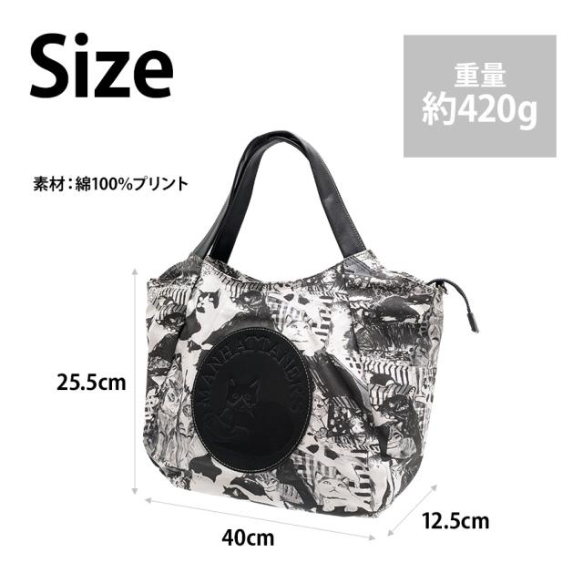 【Manhattaners】71-2491 ムーン 2WAYトートバッグ レディース かばん 斜め掛け 手持ち ブラック 使いやすい 普段使い 猫 おしゃれ ギフト 母の日 Manhattaners】71-2491 ムーン 2WAYトートバッグ レディース かばん