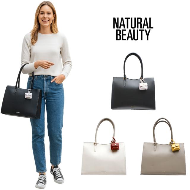 【当店オリジナルエコバッグプレゼント中！】【NATURAL BEAUTY】71160 トートバッグ ナチュラルビューティ Elena エレナ シリーズ 大人 可愛い シンプル ミニポーチ付き おしゃれ 仕事用 プレゼント 女性 ギフト 母の日 誕生日