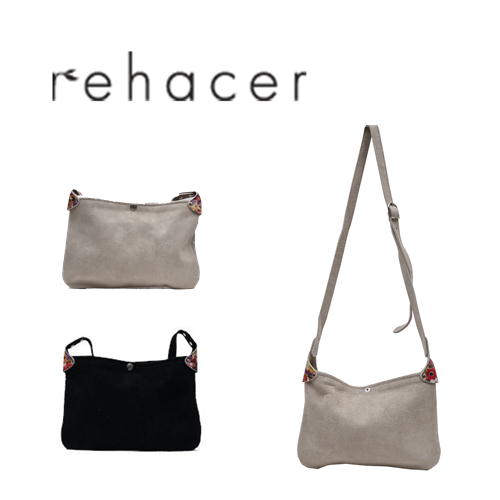 【レターパック配送/日時指定不可】rehacer　レアセル　サコッシュ　ショルダーバッグ　No.01200800005　No.Re-07　斜め掛け　花柄　メンズ　レディース　おしゃれ　牛革スエード　スエードレザー　高級　人気　正規品　プレゼント