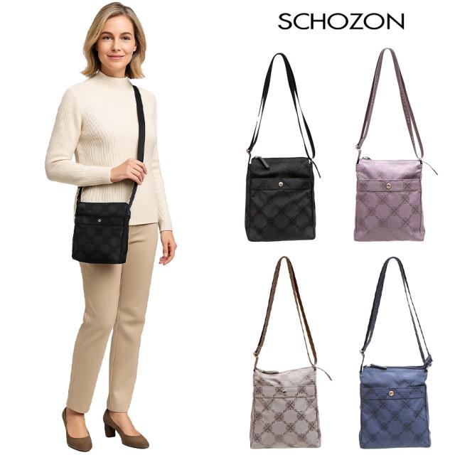 SCHOZON ショゾン 11-2006 リエート ショルダーバッグ トラベルバッグシリーズ 日本製 ジャガード生地 撥水加工 樹脂加工 エレガント 機能性 グレージュ ブラック ネイビー アッシュパープル 普段使い お出かけ 小旅行 母の日 敬老の日 プレゼント 贈り物 ギフト