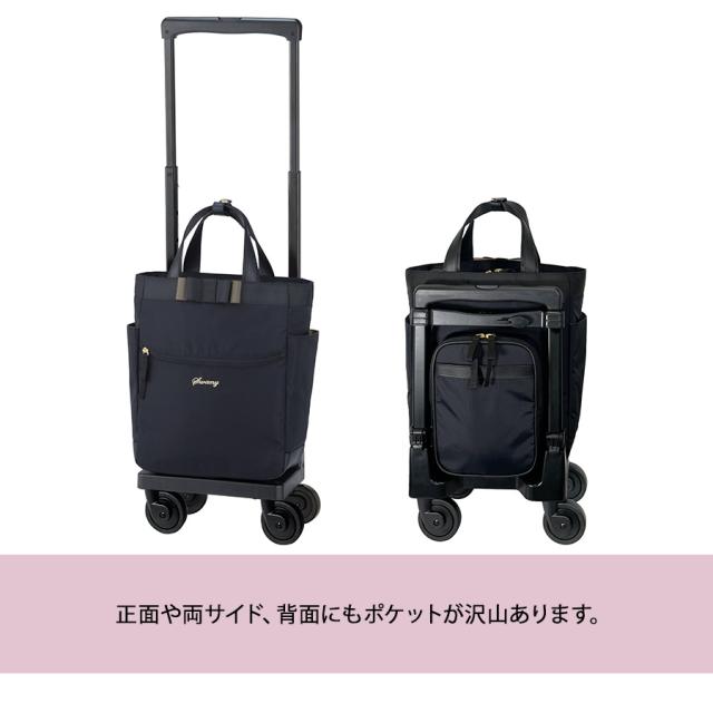 【ポイント10倍】SWANY スワニー ルバンドlll D640 M18 4輪ストッパー 75ミリダストガードキャスター 2way　ハンドバッグ　トートバッグ　キャリーバッグ　レディース　旅行　買い物　撥水　おしゃれ　大人　上品　便利　送料無料_6