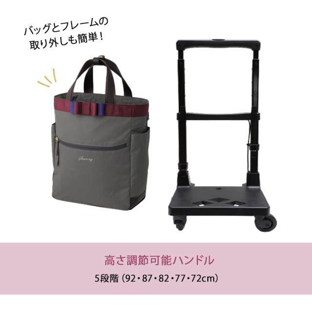 【ポイント10倍】SWANY スワニー ルバンドlll D640 M18 4輪ストッパー 75ミリダストガードキャスター 2way　ハンドバッグ　トートバッグ　キャリーバッグ　レディース　旅行　買い物　撥水　おしゃれ　大人　上品　便利　送料無料_7