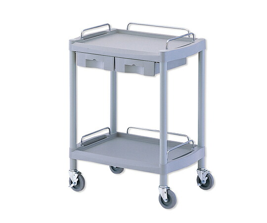 プラスチックワゴン2段　引出し2個付き　655×455×825mm　Y201Gの通販は