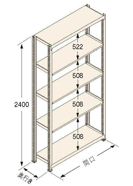 扶桑金属工業（株）　中量ラック　Jタイプ500KG　GSN-J2409E5Rの通販は 40,471円