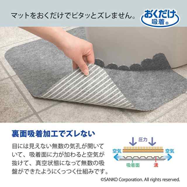 サンコー トイレマット ズレない 介護 使い捨て 床汚れ防止マット 5枚組 巾55×奥行き44cm/厚み1mm グレー/ブラック おくだけ吸着  日本の通販はau PAY マーケット - 三幸商店